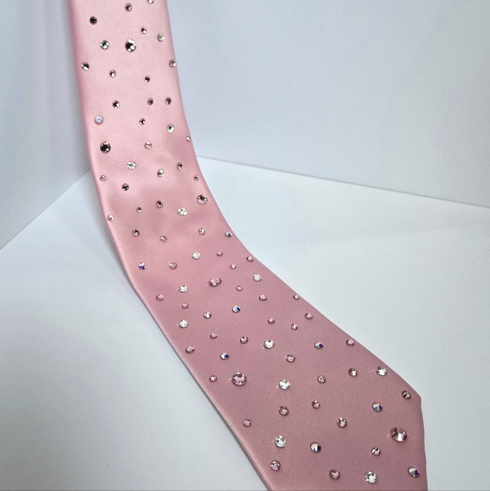 Pink Swarovski Rhinestone Tie - Picture 3 of 6